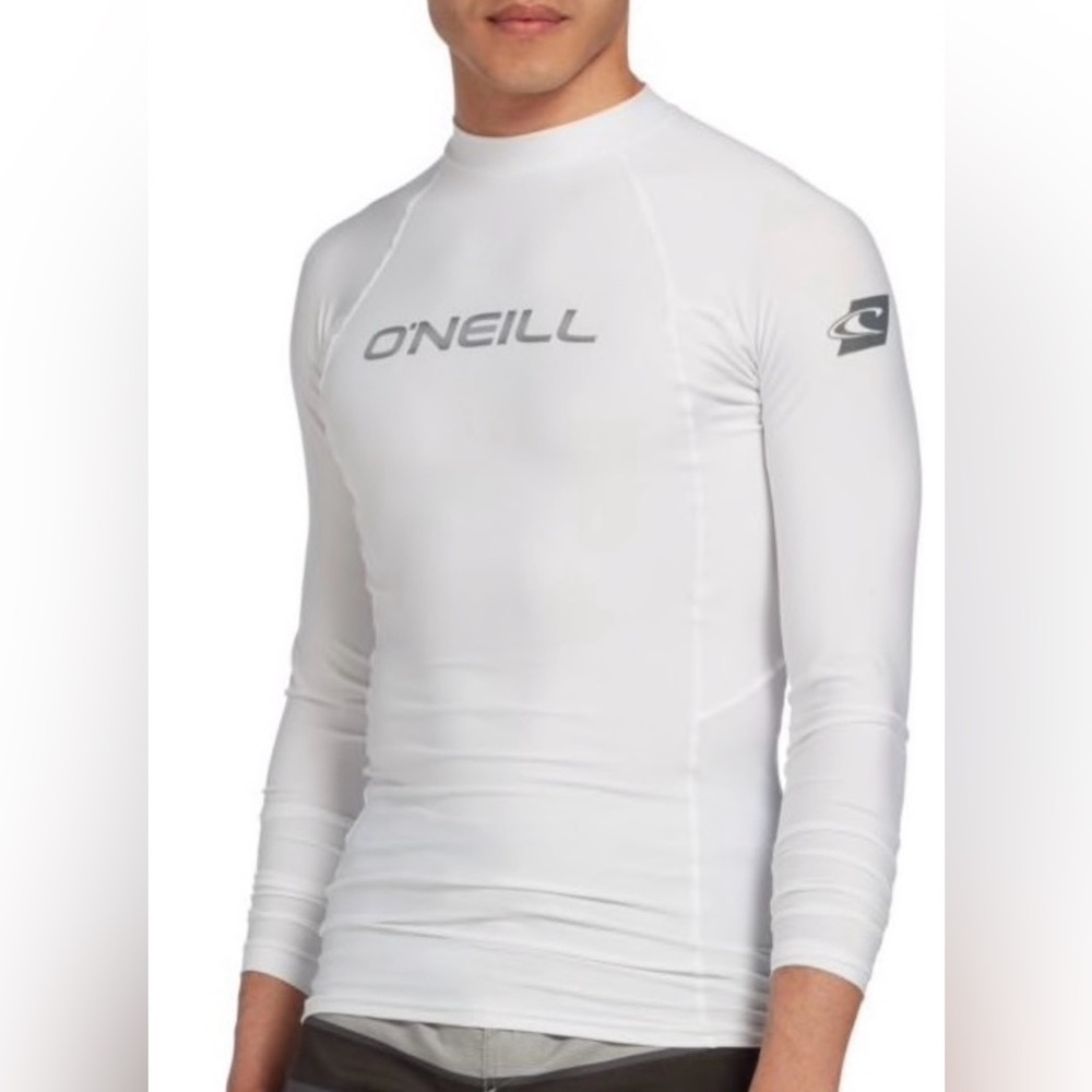 O'Neill Men's Basic Skin White Rash Guard: Medium